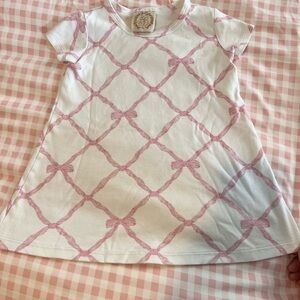 The Beaufort Bonnet Company Pink and White Bow Dress